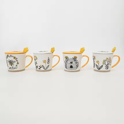 Bee Loved Blossoms Mug with Lid