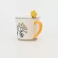Yellow Flower Mug with Lid