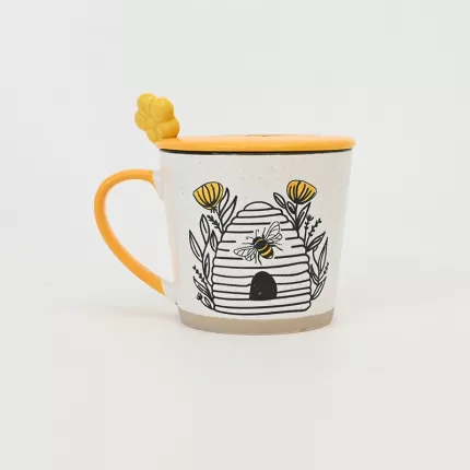 Bee Loved Blossoms Mug with Lid