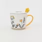 Yellow Flower Mug with Lid