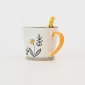 Yellow Flower Mug with Lid