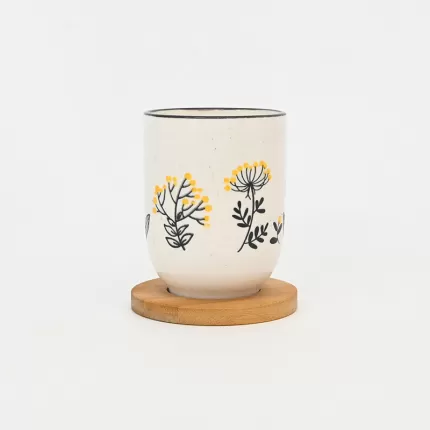 Yellow Flower Mug-white