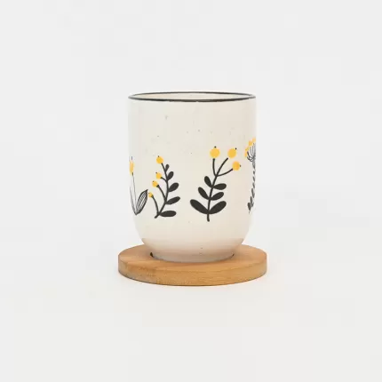 Yellow Flower Mug-white