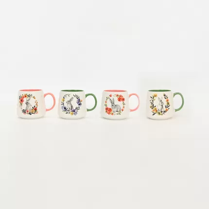 Floral Wreath Bunny Mug-1