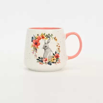 Floral Wreath Bunny Mug-1