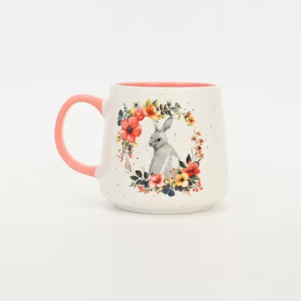 Floral Wreath Bunny Mug-1
