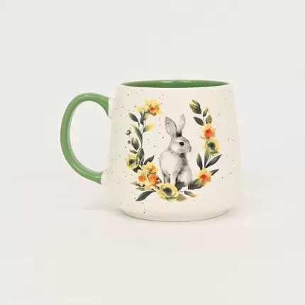 Floral Wreath Bunny Mug-2