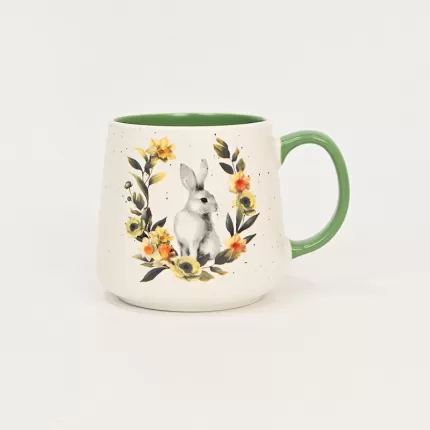 Floral Wreath Bunny Mug-2