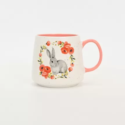 Floral Wreath Bunny Mug-3