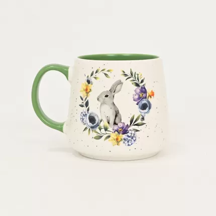 Floral Wreath Bunny Mug-4