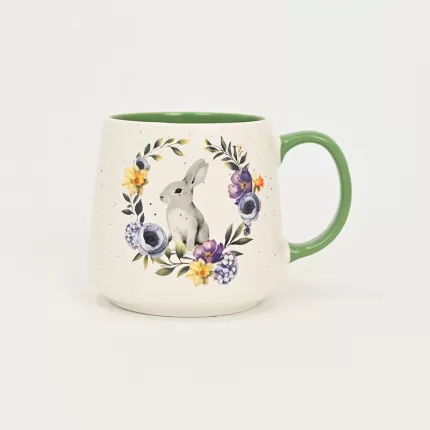 Floral Wreath Bunny Mug-4