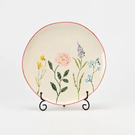 Delicate Floral Crackle Plate