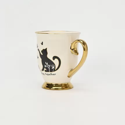 Floral Butterfly Cat Mug