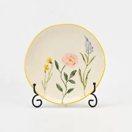 Delicate Floral Crackle Plate