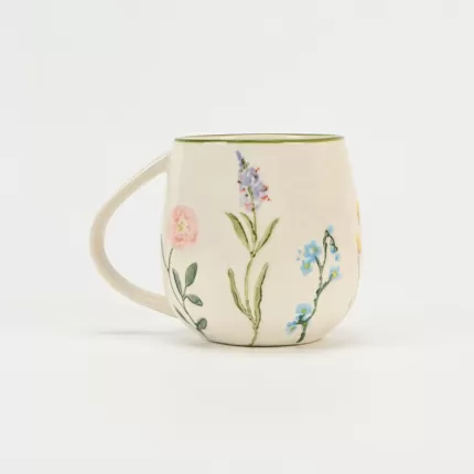 Delicate Floral Crackle Mug