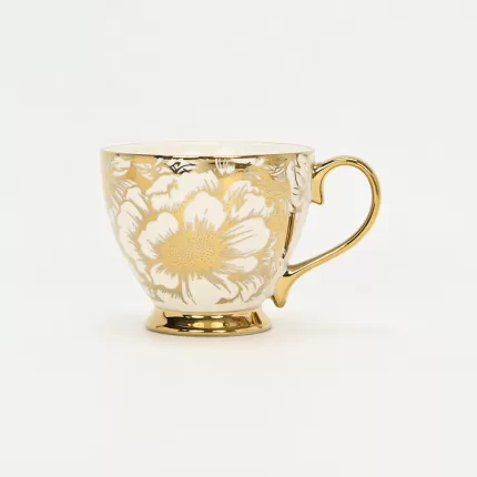 Golden Cluster Floral Mug-1