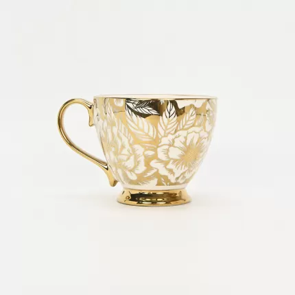 Golden Cluster Floral Mug-1