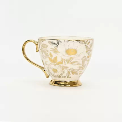 Golden Cluster Floral Mug-2