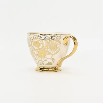 Golden Cluster Floral Mug-3