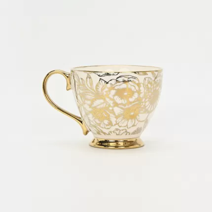Golden Cluster Floral Mug-3