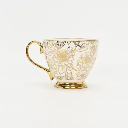 Golden Cluster Floral Mug-4