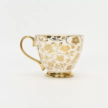 Gold Floral Vine Mug-1