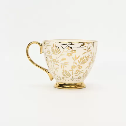 Gold Floral Vine Mug-2