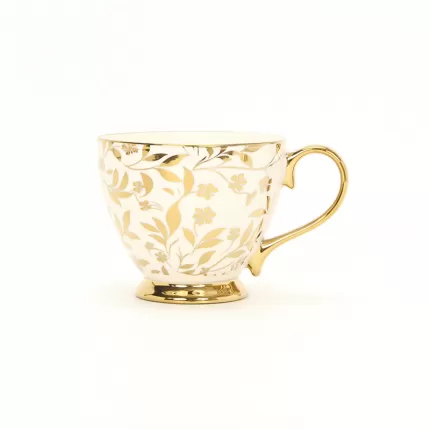 Gold Floral Vine Mug-3