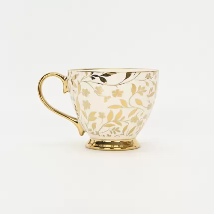 Gold Floral Vine Mug-3