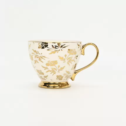 Gold Floral Vine Mug-4
