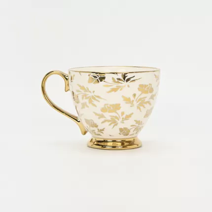 Gold Floral Vine Mug-4