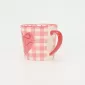 Bow Checkered Mug–pink