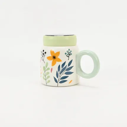 Floral Story Mug with Lid-1