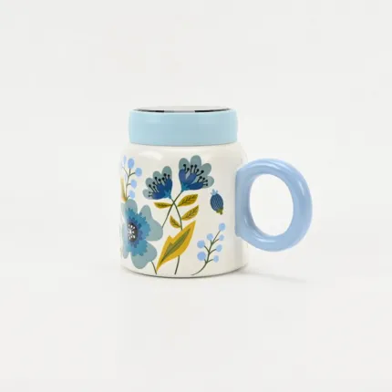 Floral Story Mug with Lid-4