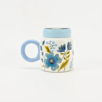 Floral Story Mug with Lid-4