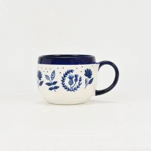 Blue Floral Serenade Mug-2