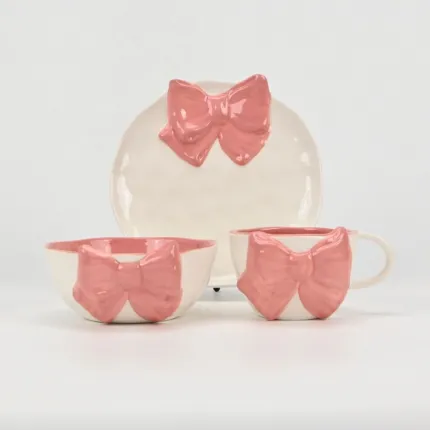 Big Bow Mug-coral pink