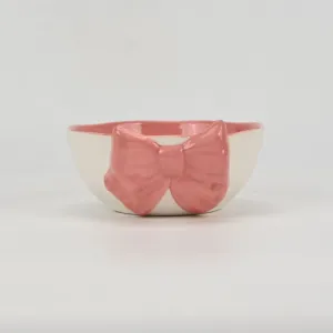 Big Bow Bowl-coral pink
