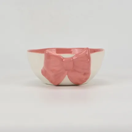 Big Bow Bowl-coral pink
