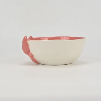 Big Bow Bowl-coral pink