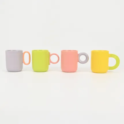 Color-Block Macaron Geometric Mug-1