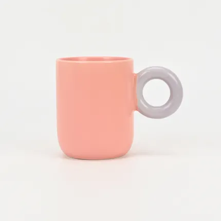 Color-Block Macaron Geometric Mug-3