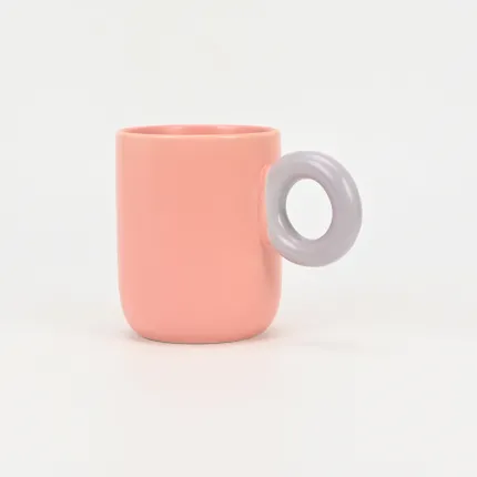 Color-Block Macaron Geometric Mug-3