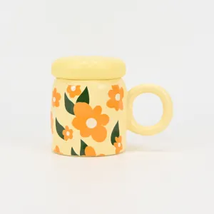 Gentle Floral Mug with Lid-1