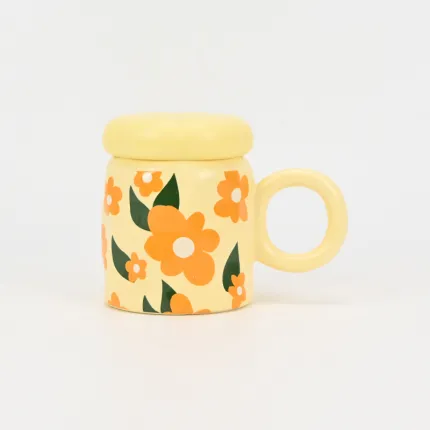 Gentle Floral Mug with Lid-1