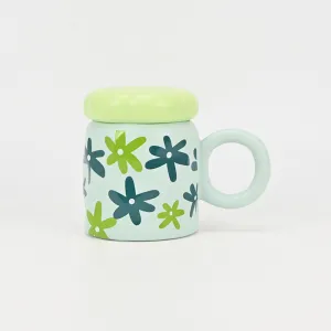 Gentle Floral Mug with Lid-2