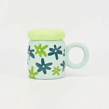 Gentle Floral Mug with Lid-2