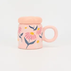 Gentle Floral Mug with Lid-3