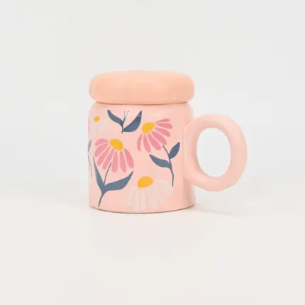 Gentle Floral Mug with Lid-3