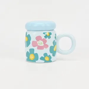 Gentle Floral Mug with Lid-4